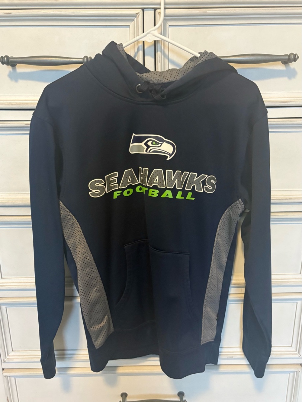 Team Apparel Navy Pullover Hoodie with White NFL Shield